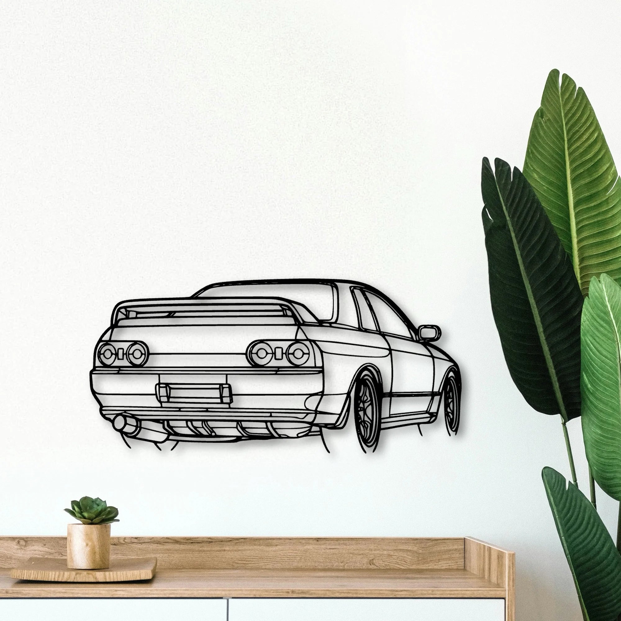 R32 GTR Nismo Angle Classic Silhouette Metal Wall Art - Tinvibe