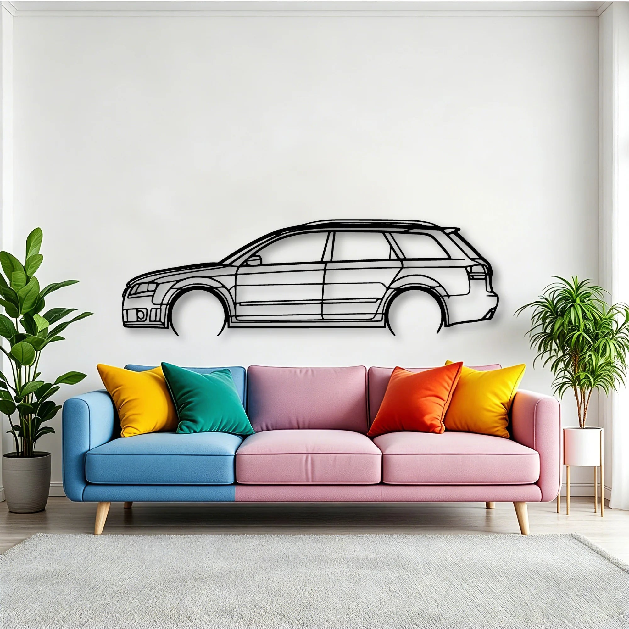 RS4 Avant 2006 Classic Silhouette Metal Wall Art - Tinvibe