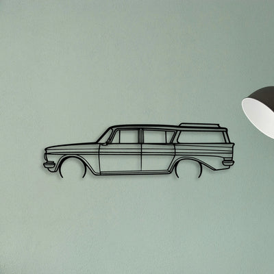 Rambler Wagon 1961 Classic Silhouette Metal Wall Art - Tinvibe