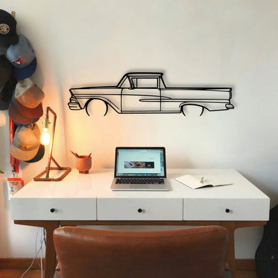 Ranchero 1958 Classic Silhouette Metal Wall Art - Tinvibe