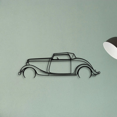 Roadster 1934 Classic Silhouette Metal Wall Art - Tinvibe