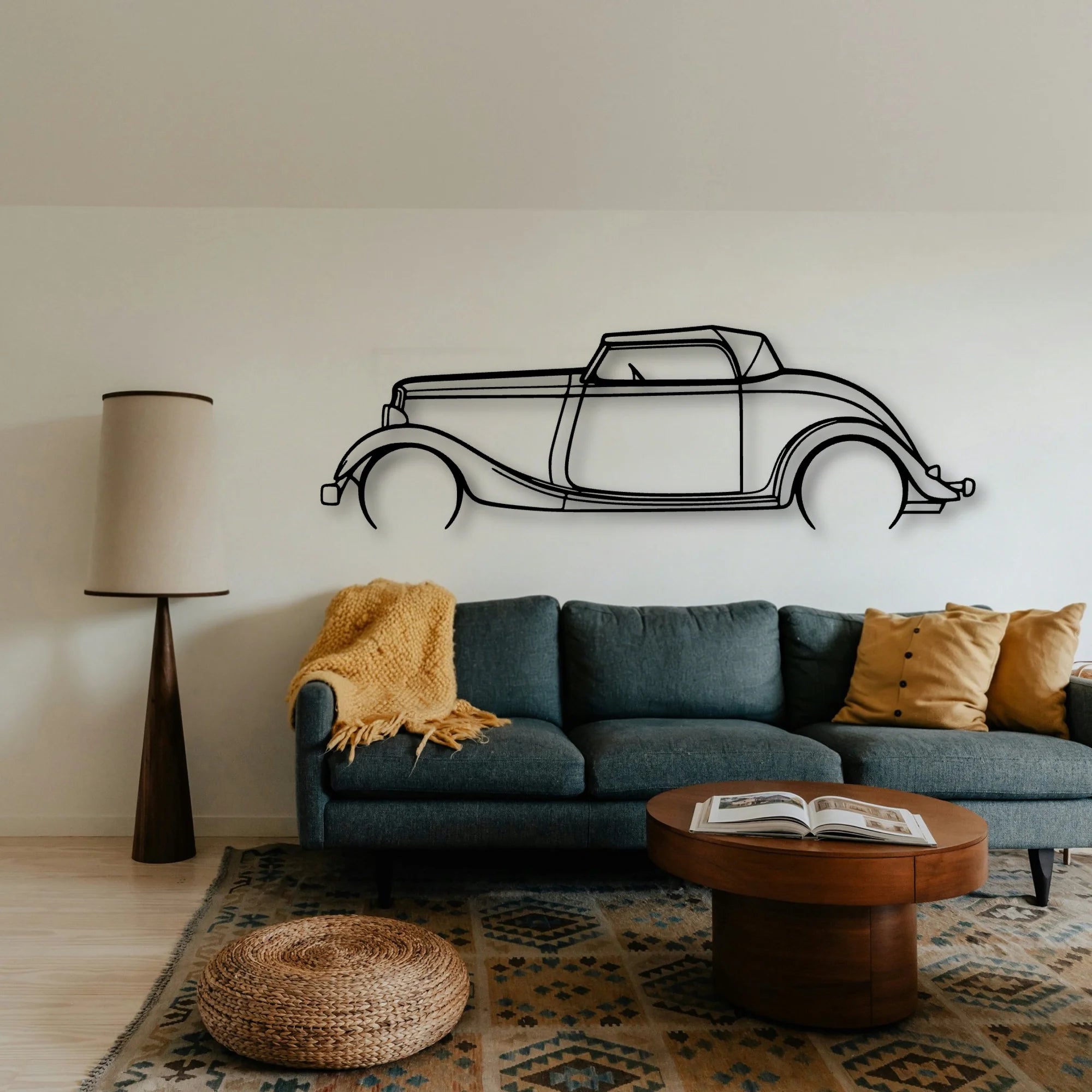 Roadster 1934 Classic Silhouette Metal Wall Art - Tinvibe