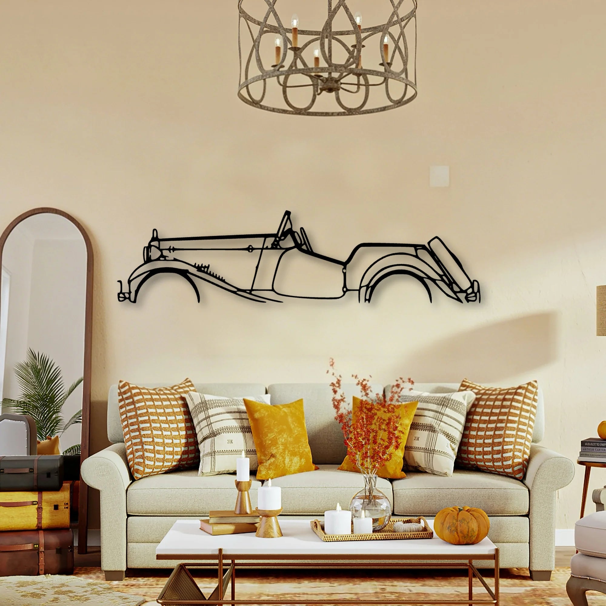 Roadster 1952 Classic Silhouette Metal Wall Art - Tinvibe