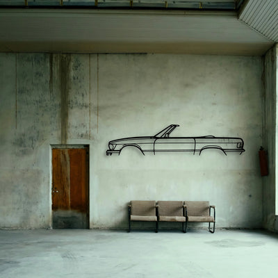 SL450 Convertible 1973 Classic Silhouette Metal Wall Art - Tinvibe