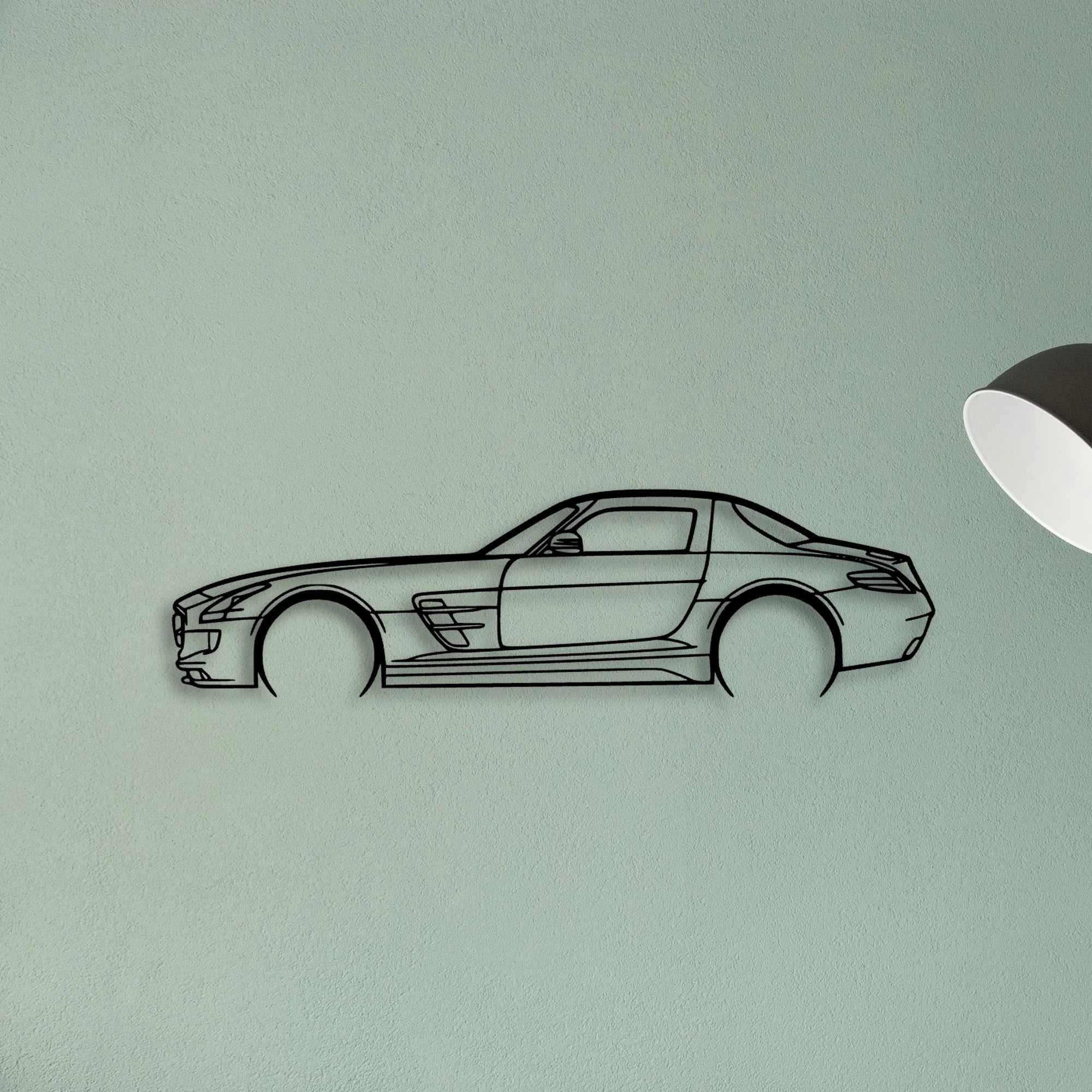 SLS AMG 2011 Classic Silhouette Metal Wall Art - Tinvibe
