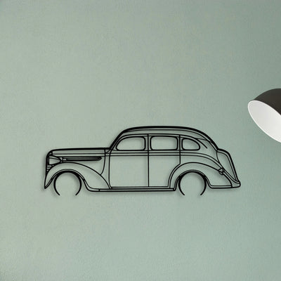 Sedan 1938 Classic Silhouette Metal Wall Art - Tinvibe
