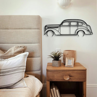 Sedan 1938 Classic Silhouette Metal Wall Art - Tinvibe