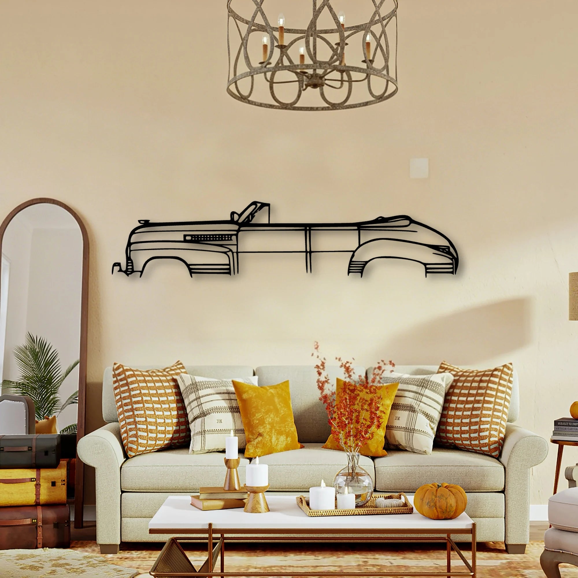 Series 62 Convertible 1941 Classic Silhouette Metal Wall Art - Tinvibe