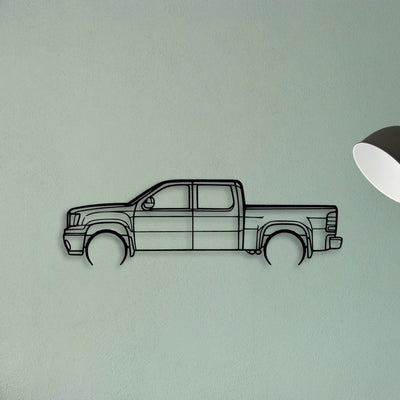 Sierra 1500 2013 Classic Silhouette Metal Wall Art - Tinvibe