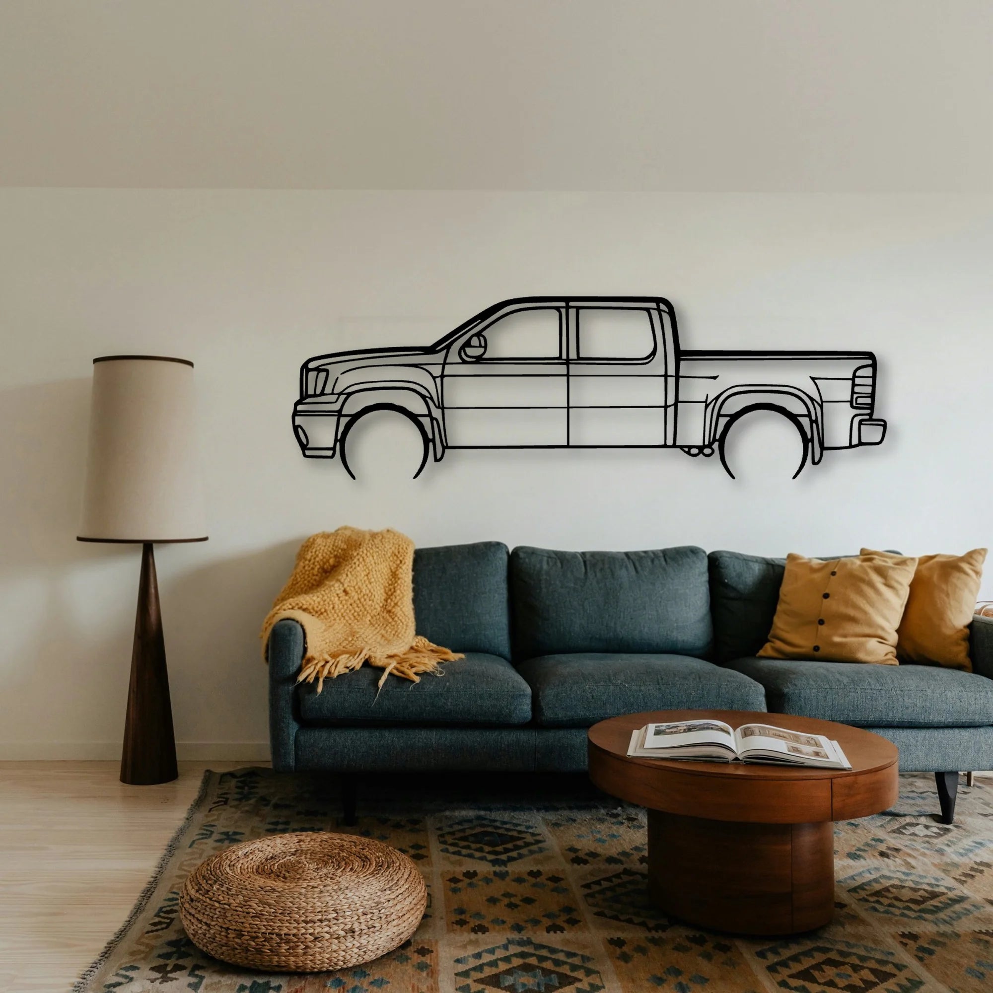 Sierra 1500 2013 Classic Silhouette Metal Wall Art - Tinvibe