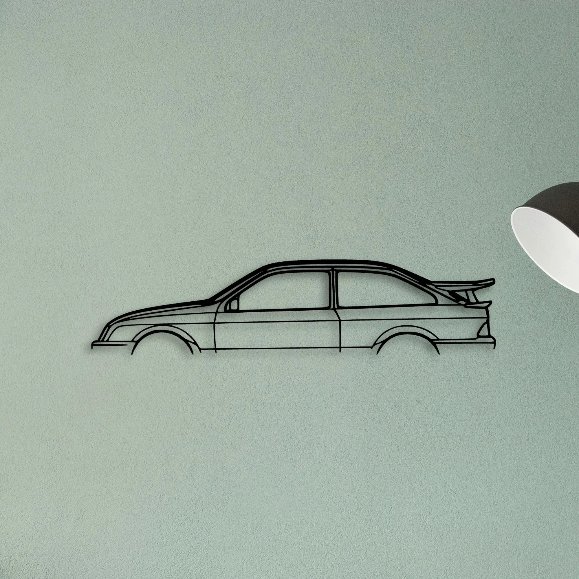 Sierra Cosworth RS500 1988 Classic Silhouette Metal Wall Art - Tinvibe