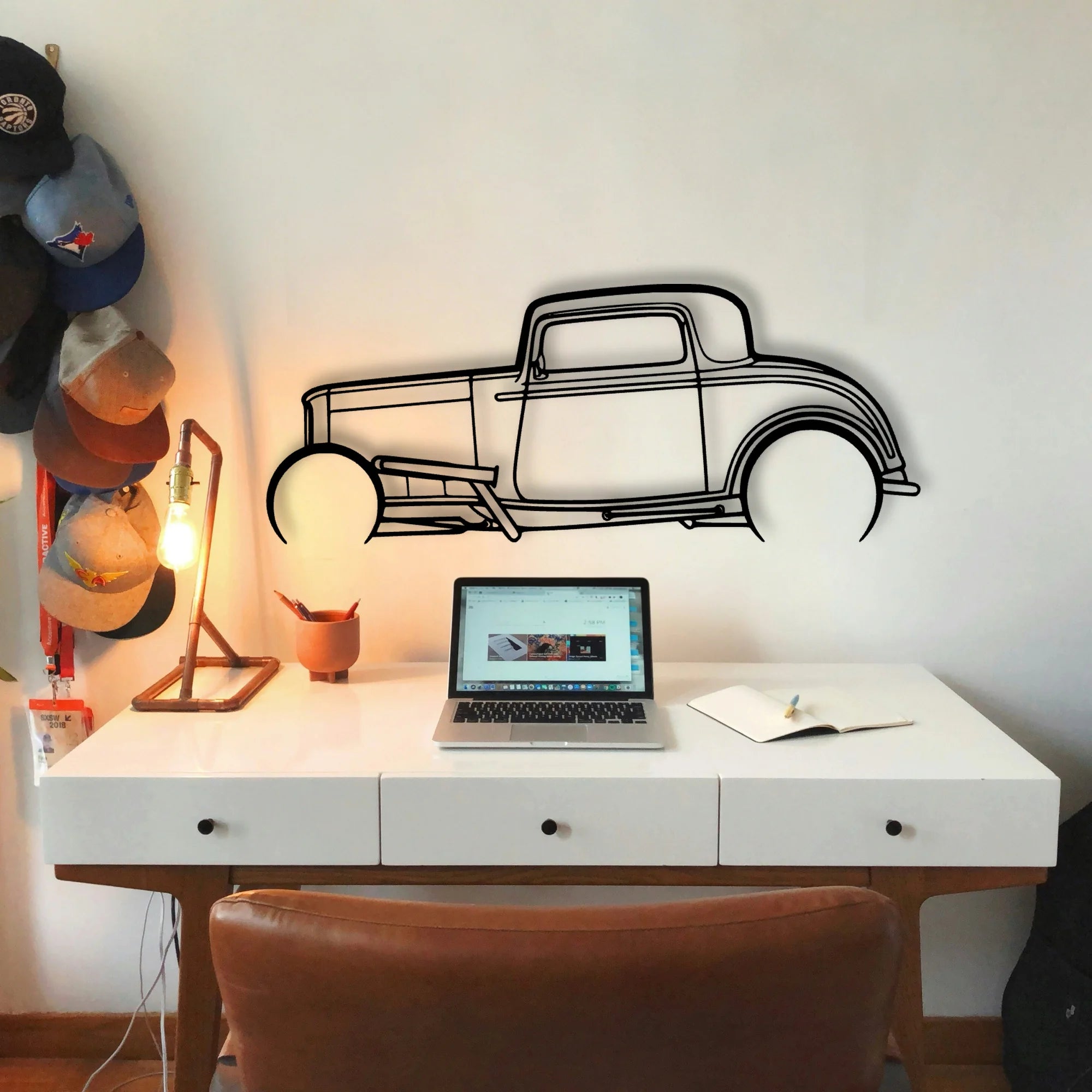 Street ROD 1932 Classic Silhouette Metal Wall Art - Tinvibe
