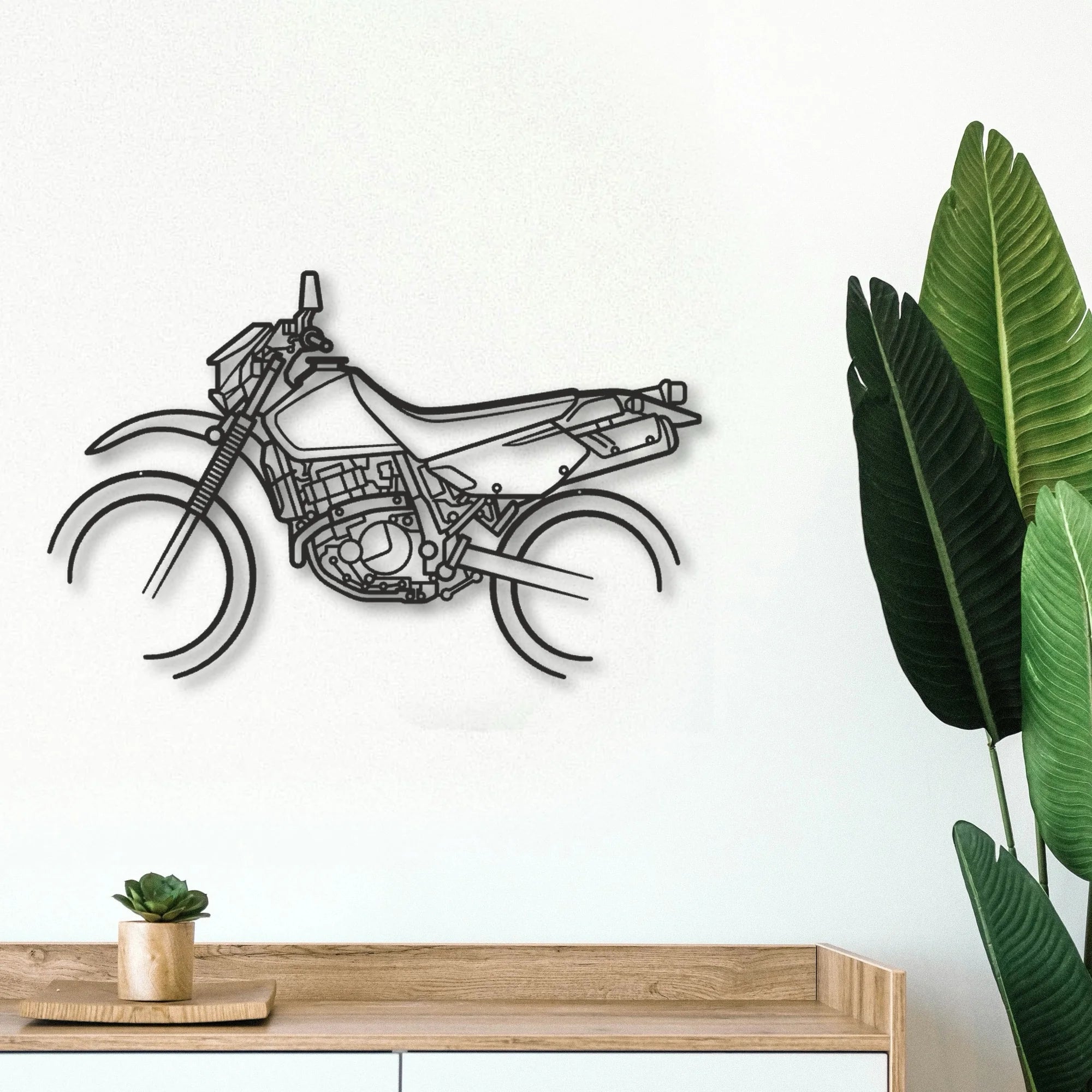 Suzuki DR650 Classic Motorcycle Silhouette Metal Wall Art - Tinvibe