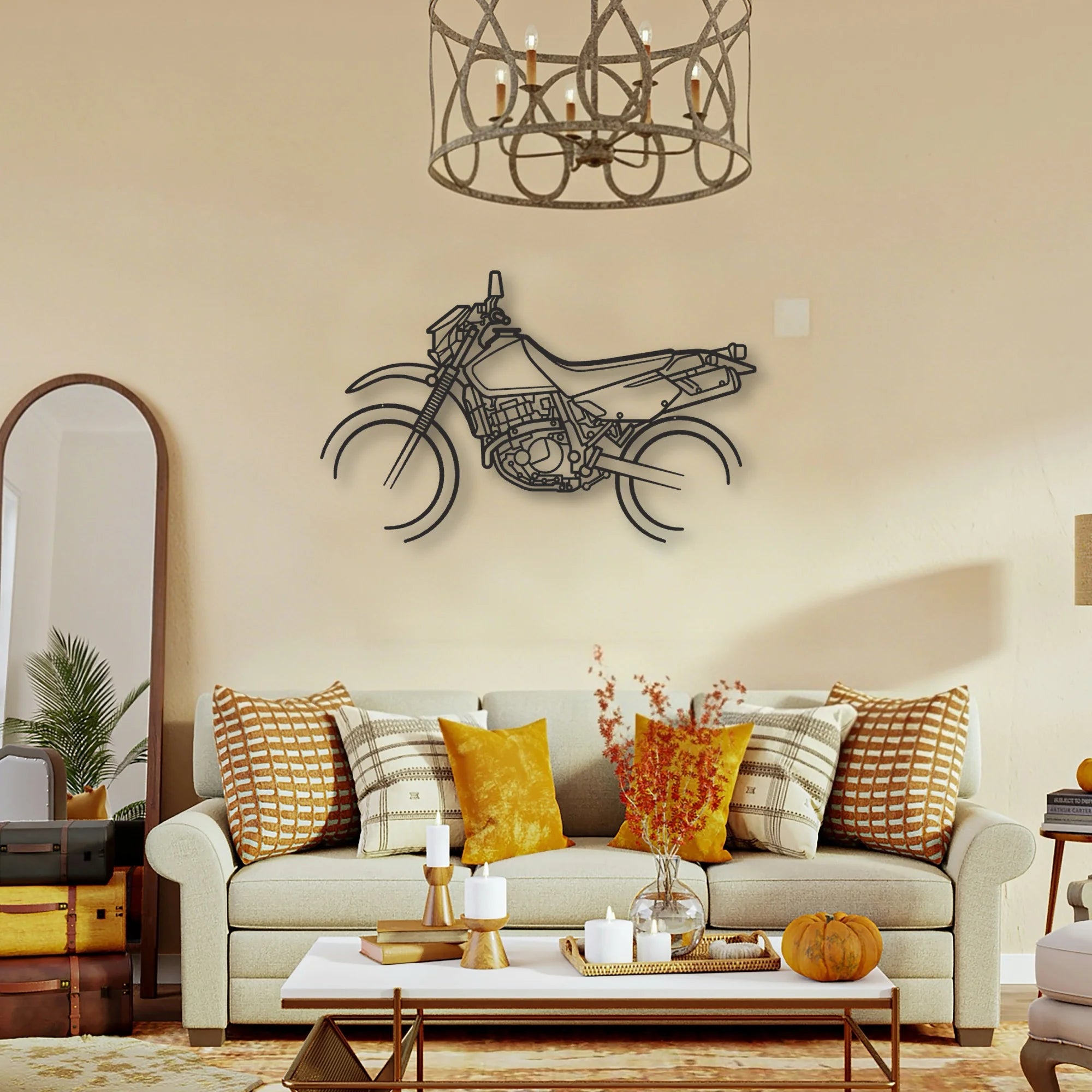 Suzuki DR650 Classic Motorcycle Silhouette Metal Wall Art - Tinvibe
