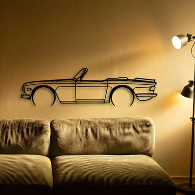 TR6 1974 2 Classic Silhouette Metal Wall Art - Tinvibe