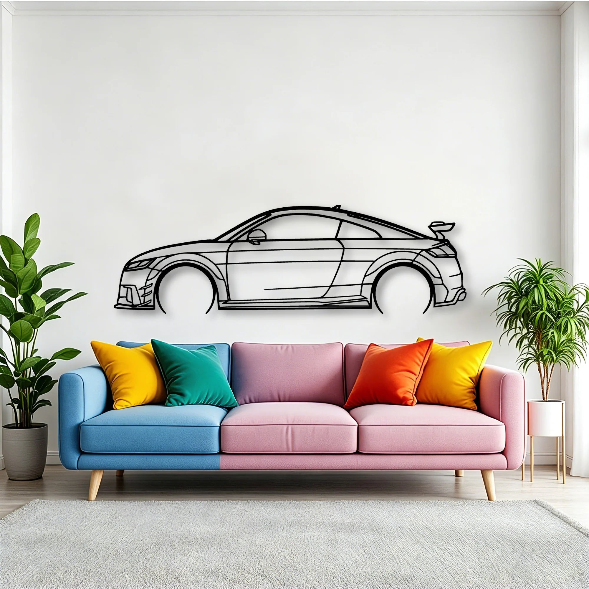 TT RS 8S 2017 2 Classic Silhouette Metal Wall Art - Tinvibe