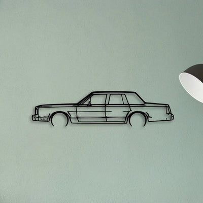 Town CAR 1988 Classic Silhouette Metal Wall Art - Tinvibe