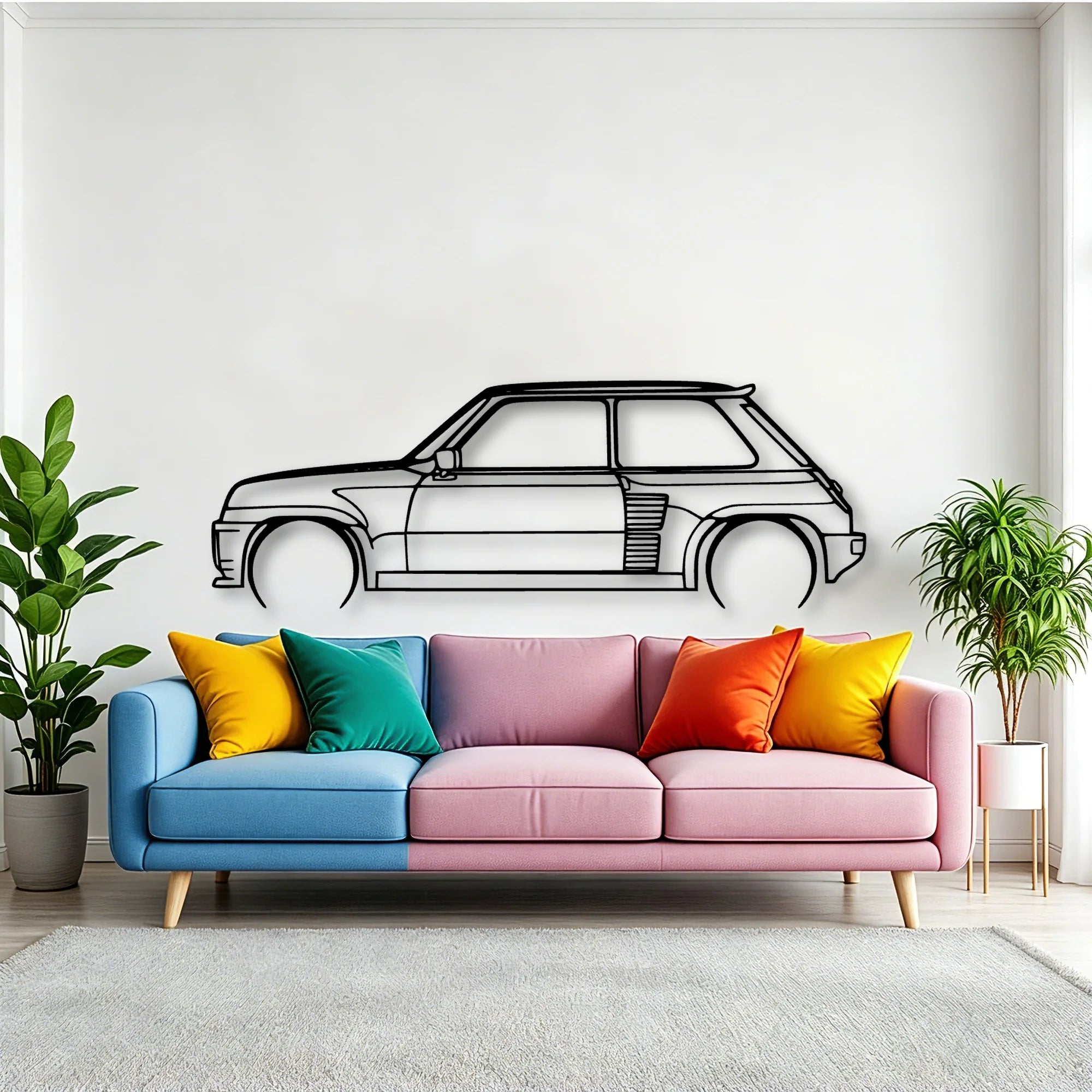 Turbo 2 1983 Classic Silhouette Metal Wall Art - Tinvibe