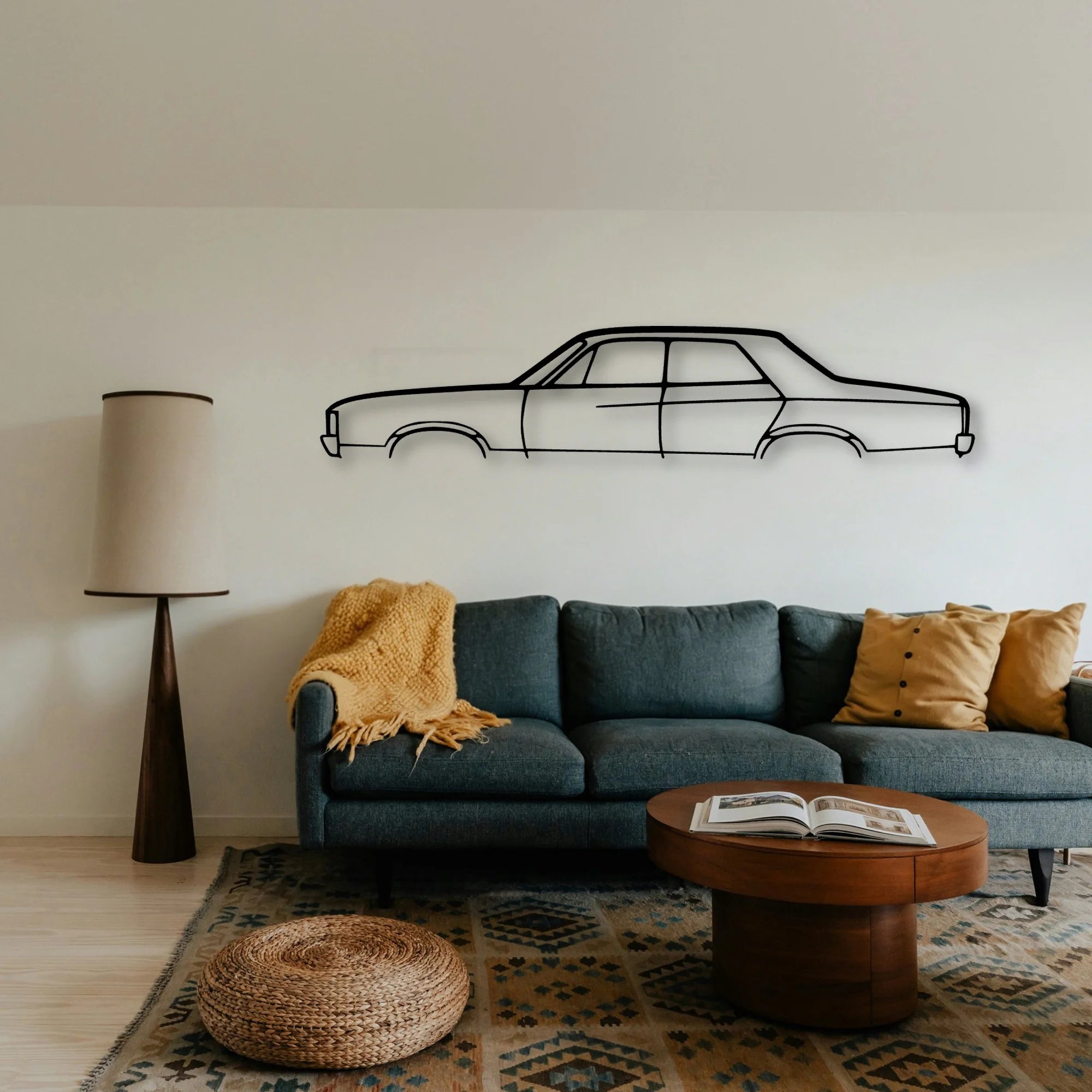 Valiant Pacer 1972 Classic Silhouette Metal Wall Art - Tinvibe