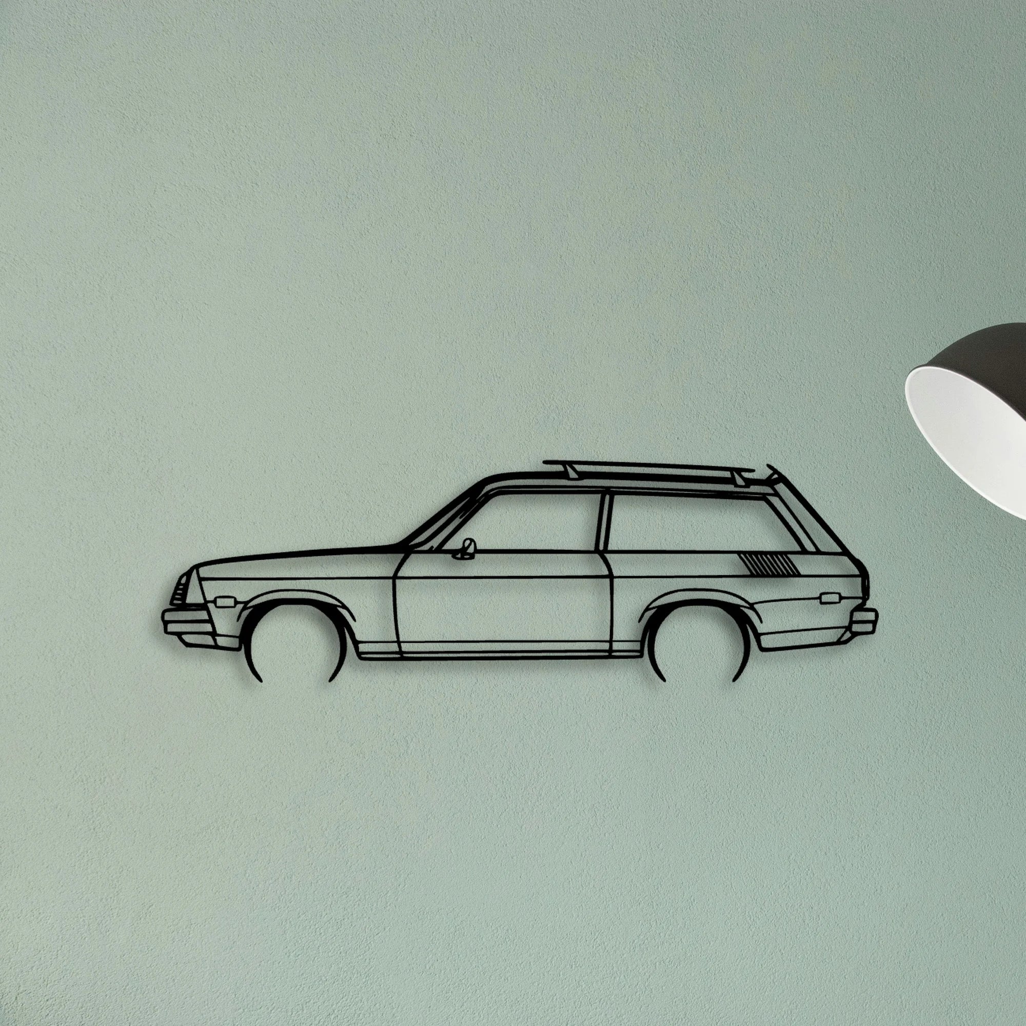 Vega Estate Wagon 1976 Classic Silhouette Metal Wall Art - Tinvibe