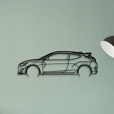 Veloster N 2 Classic Silhouette Metal Wall Art - Tinvibe