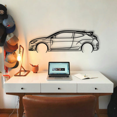 Veloster N 2 Classic Silhouette Metal Wall Art - Tinvibe