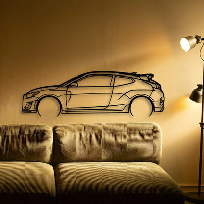 Veloster N 2 Classic Silhouette Metal Wall Art - Tinvibe