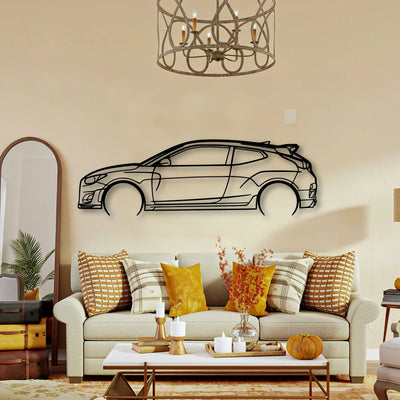 Veloster N 2 Classic Silhouette Metal Wall Art - Tinvibe