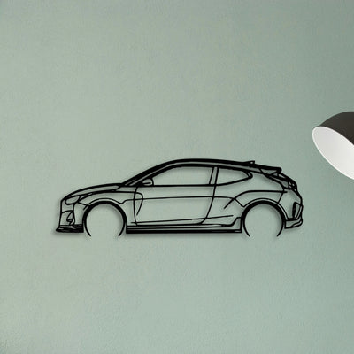 Veloster R 2020 Classic Silhouette Metal Wall Art - Tinvibe