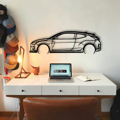 Veloster R 2020 Classic Silhouette Metal Wall Art - Tinvibe