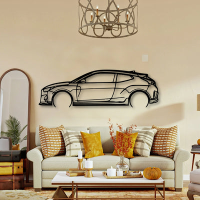 Veloster R 2020 Classic Silhouette Metal Wall Art - Tinvibe