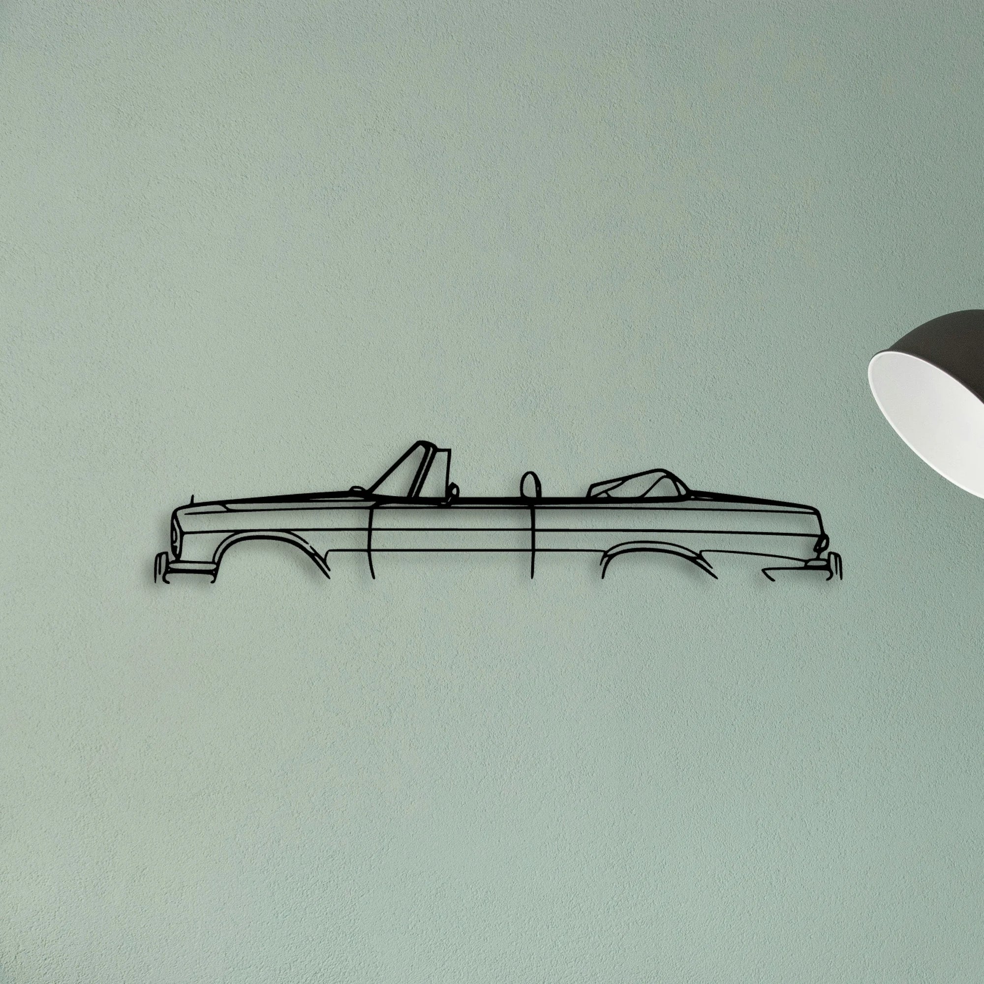 W111 Convertible 1967 Classic Silhouette Metal Wall Art - Tinvibe