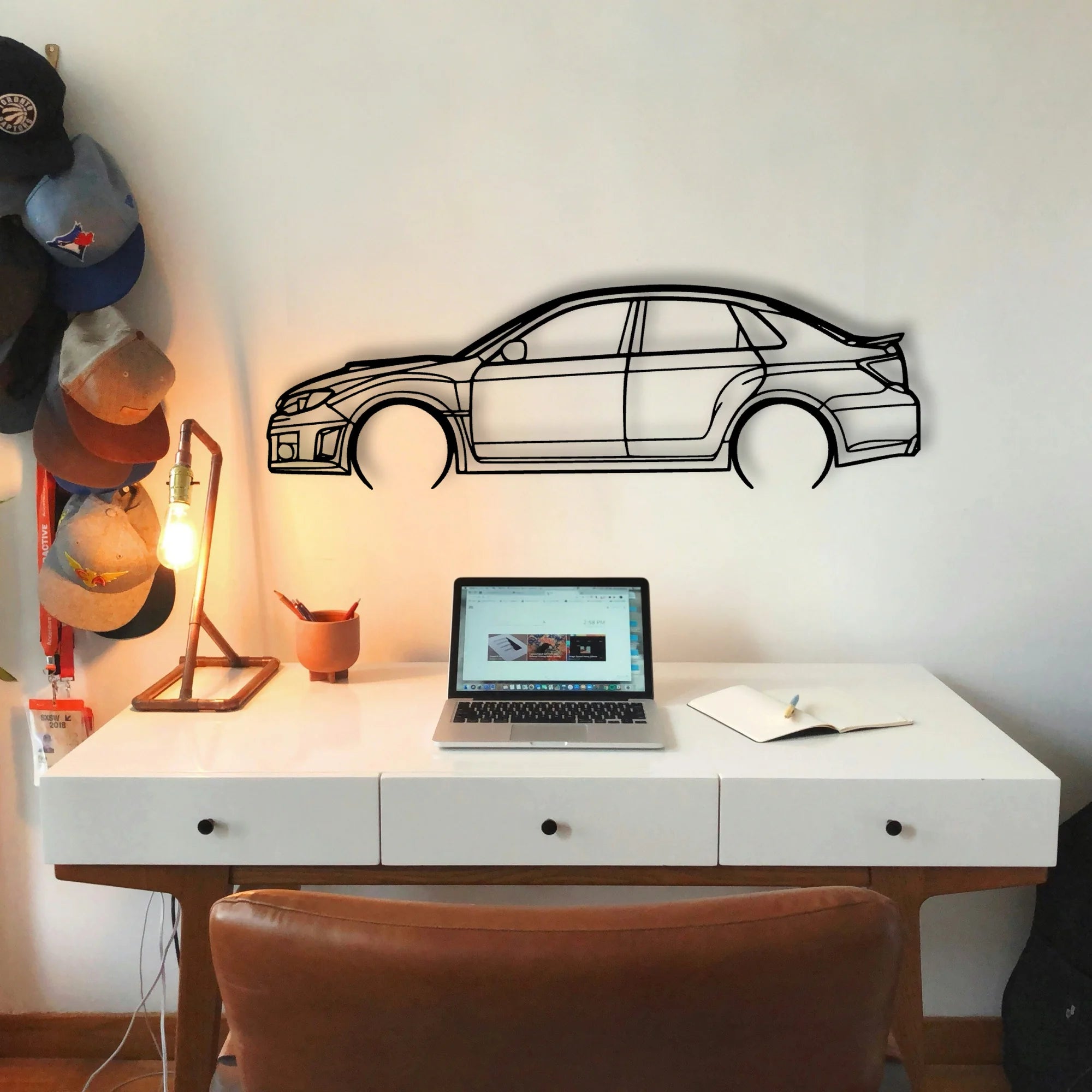 WRX 2012 Sedan Classic Silhouette Metal Wall Art - Tinvibe