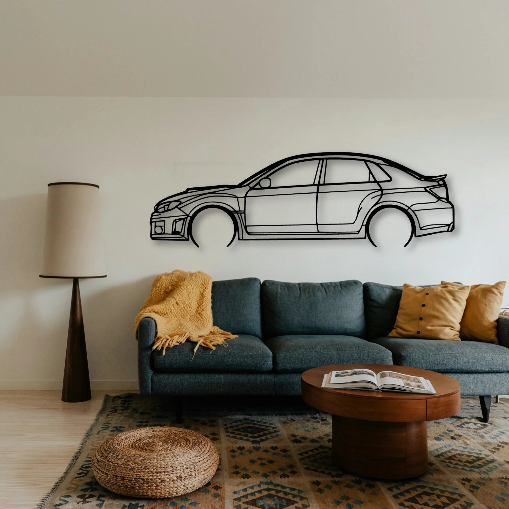 WRX 2012 Sedan Classic Silhouette Metal Wall Art - Tinvibe