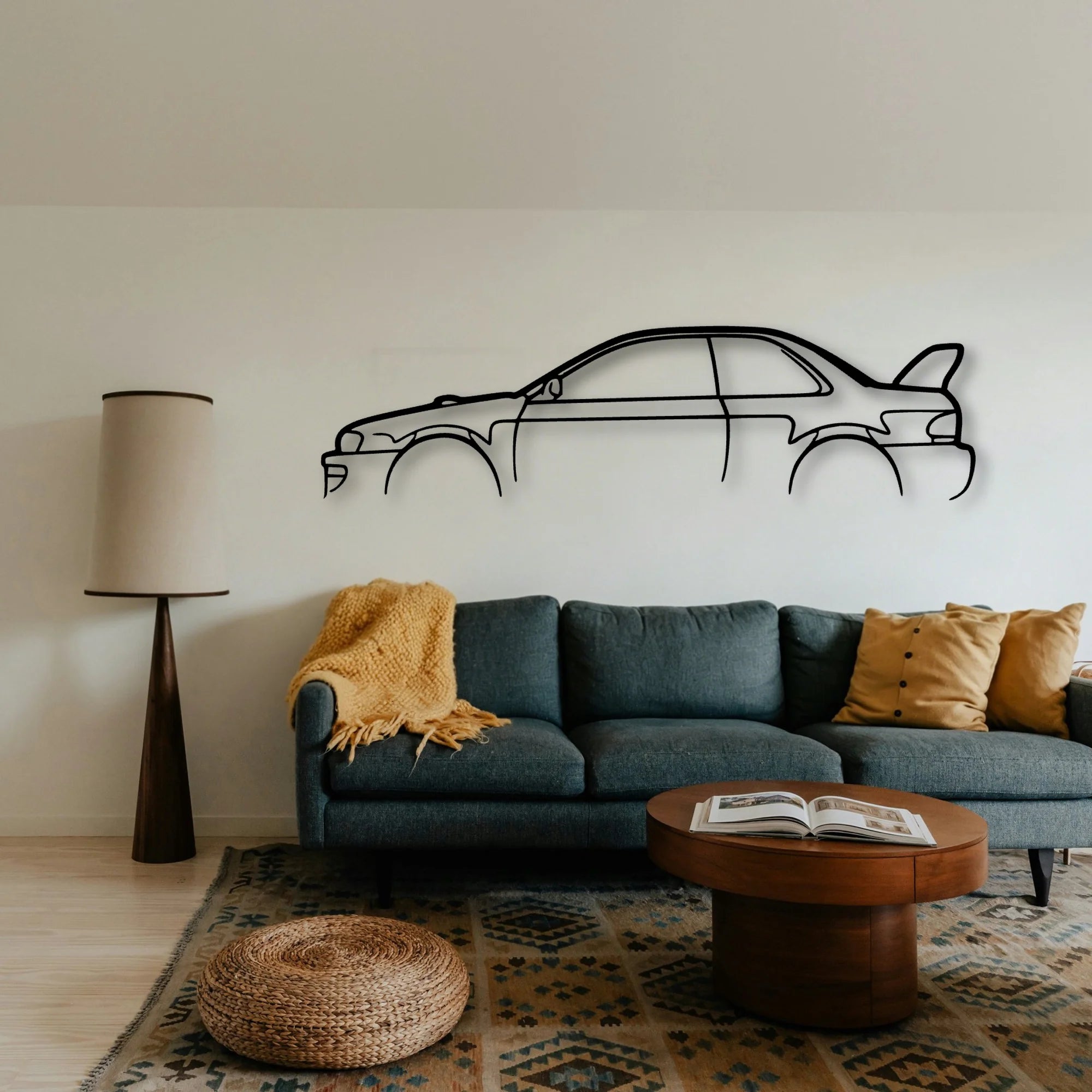 WRX STI B22 Classic Silhouette Metal Wall Art - Tinvibe