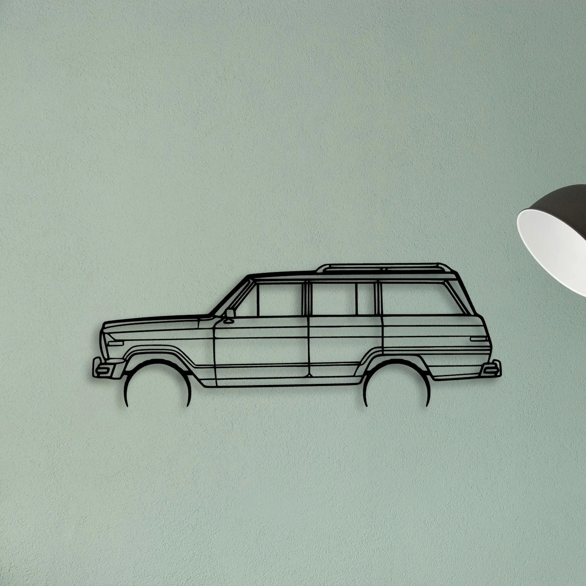 Wagoneer 1986 Classic Silhouette Metal Wall Art - Tinvibe
