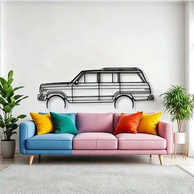 Wagoneer 1986 Classic Silhouette Metal Wall Art - Tinvibe