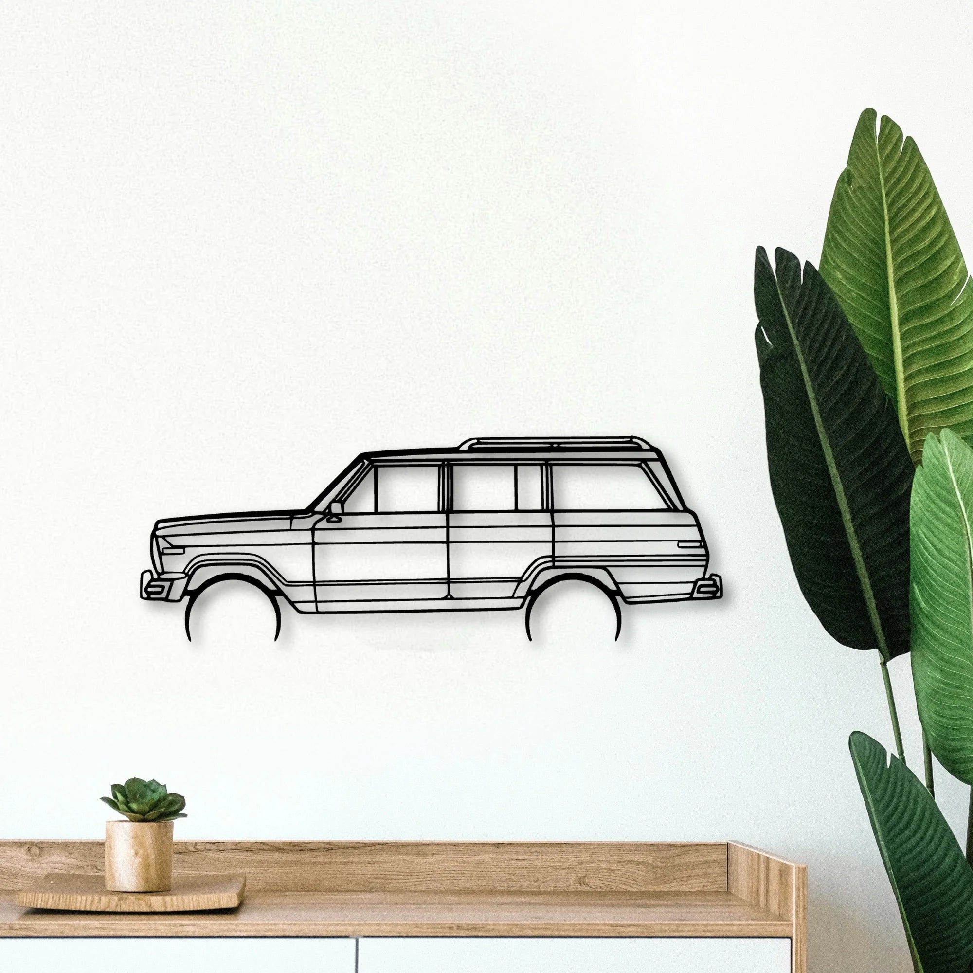 Wagoneer 1986 Classic Silhouette Metal Wall Art - Tinvibe