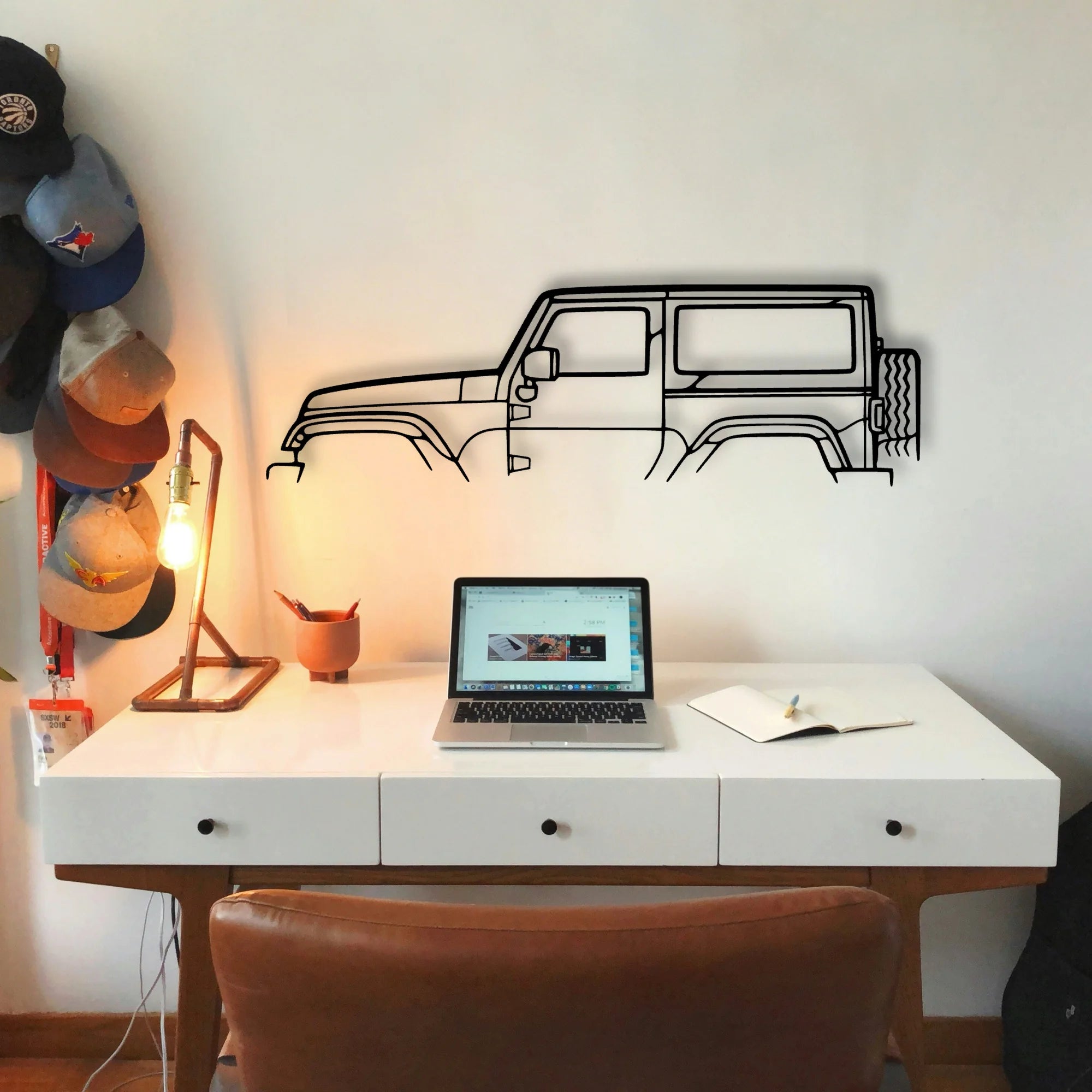 Wrangler 2013 Classic Silhouette Metal Wall Art - Tinvibe