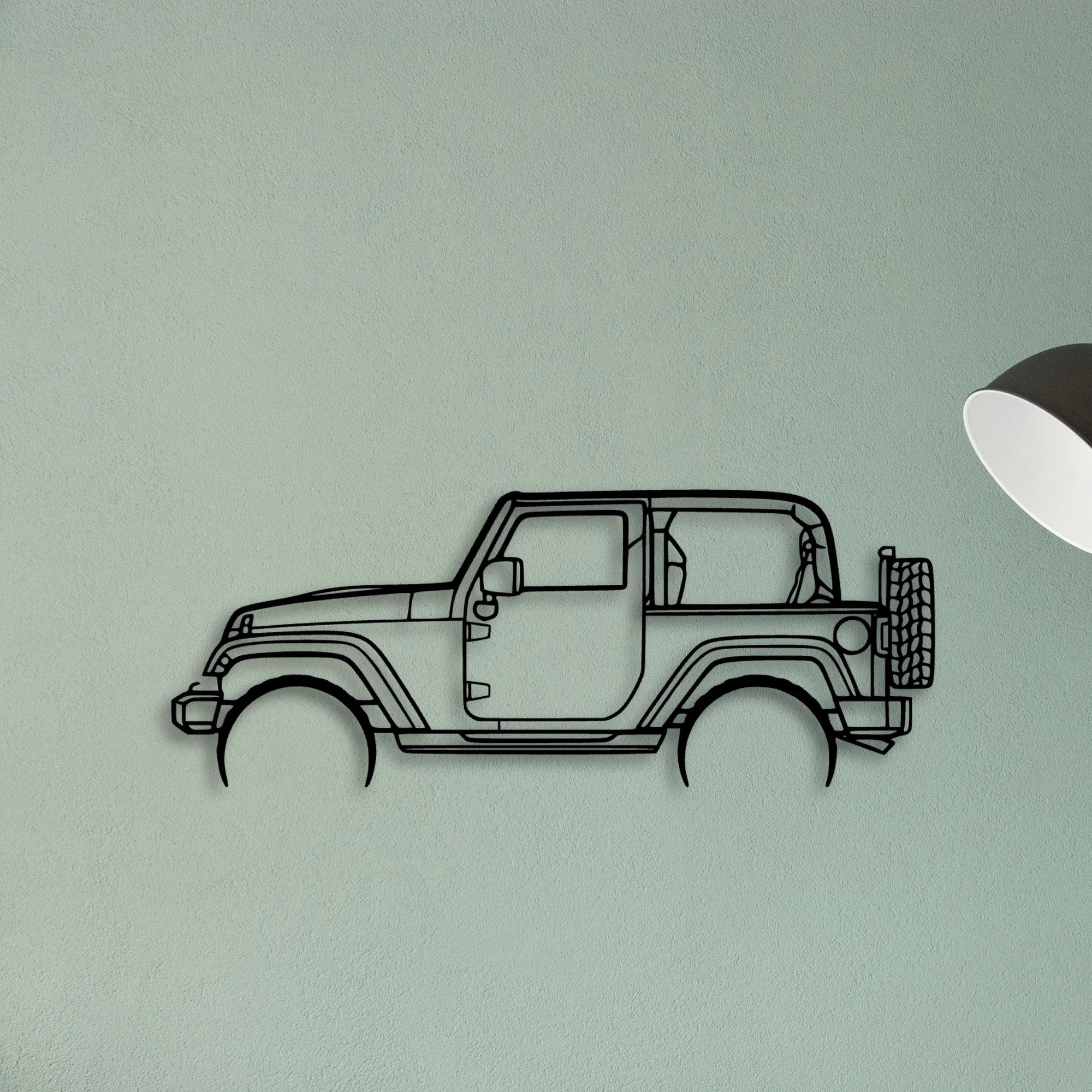 Wrangler 2 Door Classic Silhouette Metal Wall Art - Tinvibe