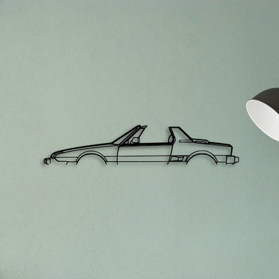 X1 9 Convertible 1980 Classic Silhouette Metal Wall Art - Tinvibe