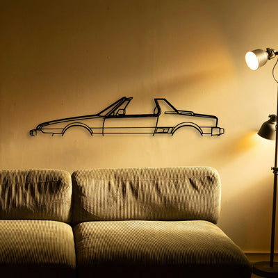 X1 9 Convertible 1980 Classic Silhouette Metal Wall Art - Tinvibe