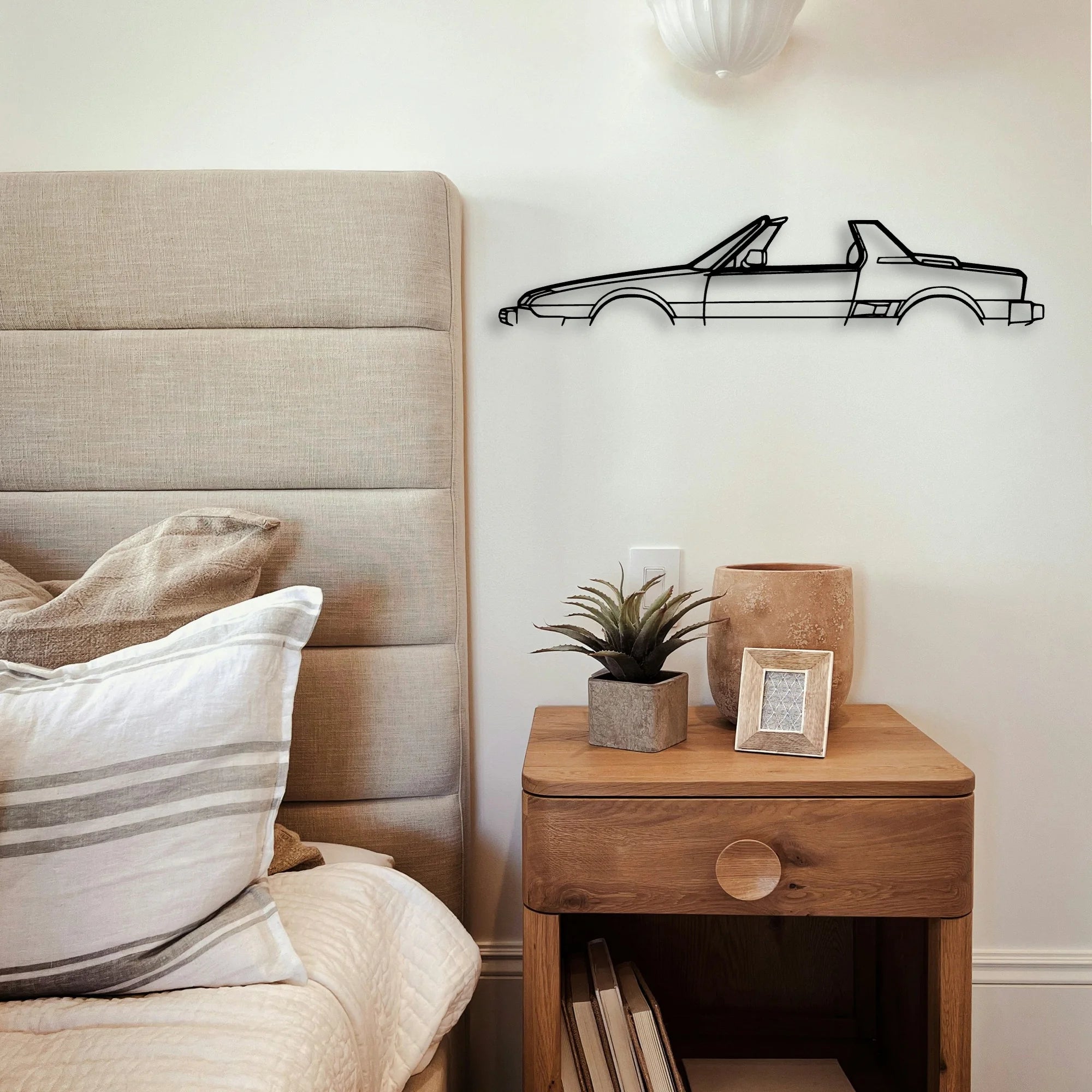 X1 9 Convertible 1980 Classic Silhouette Metal Wall Art - Tinvibe