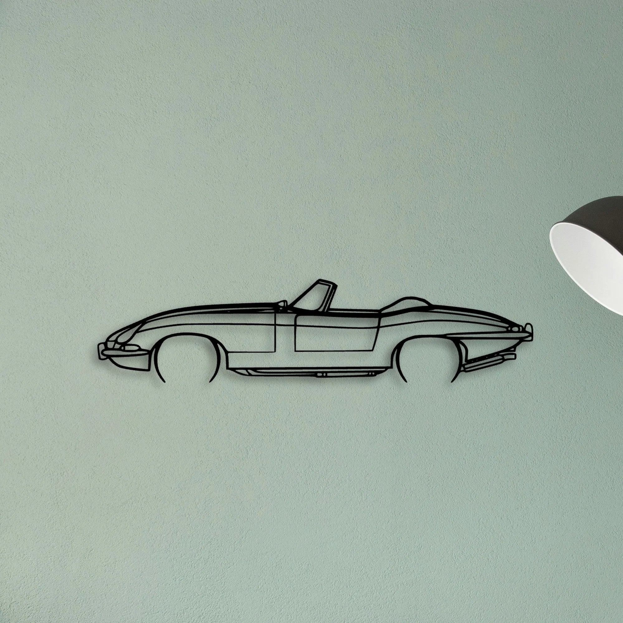 XKE Convertible 1967 Classic Silhouette Metal Wall Art - Tinvibe