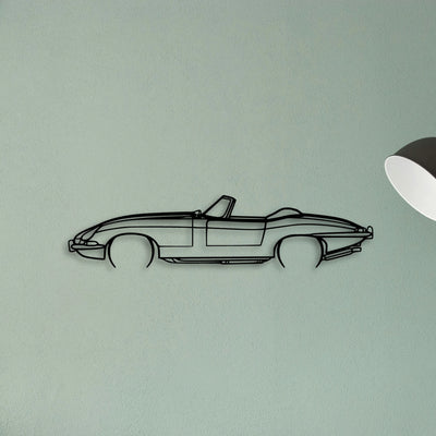 XKE Convertible 1967 Classic Silhouette Metal Wall Art - Tinvibe