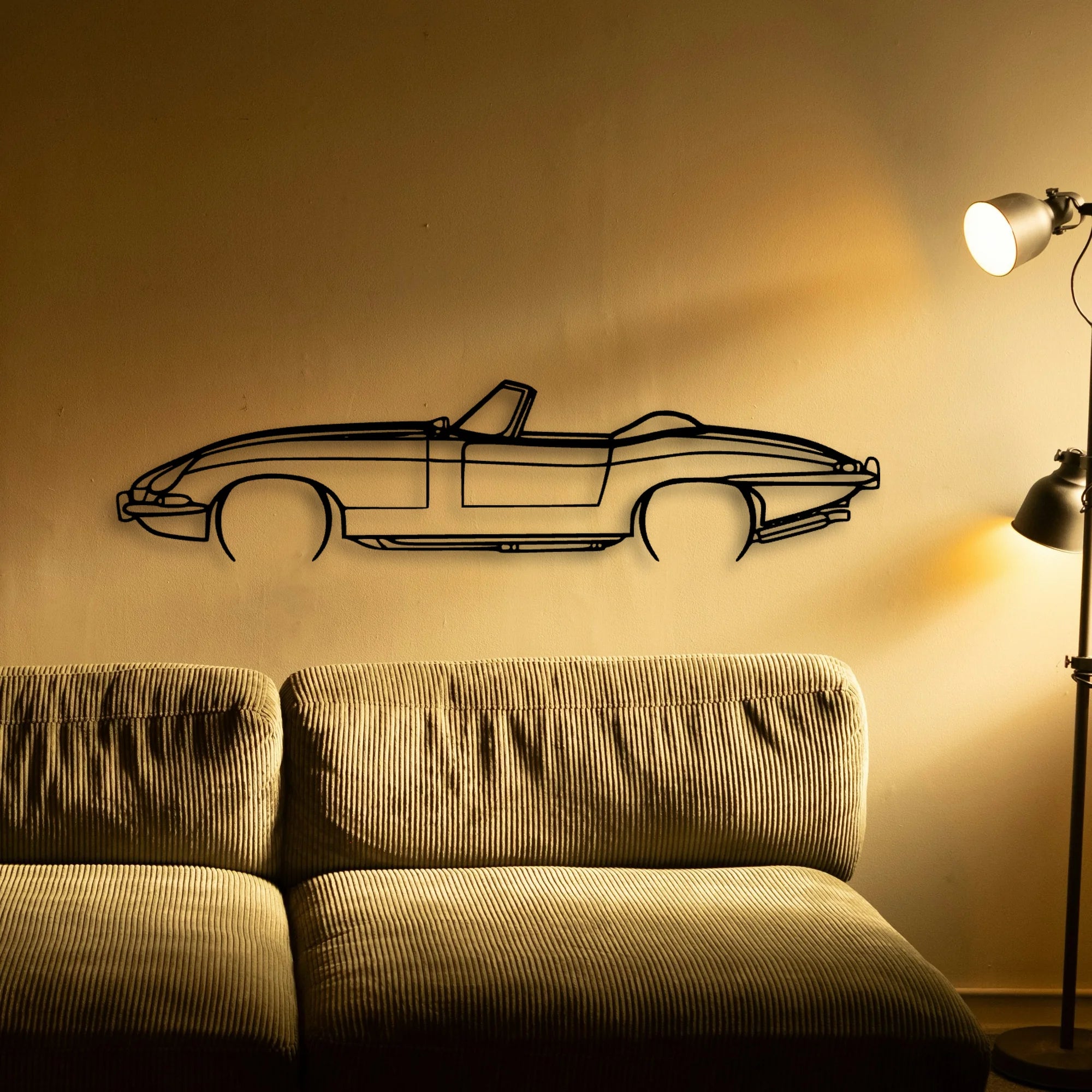 XKE Convertible 1967 Classic Silhouette Metal Wall Art - Tinvibe