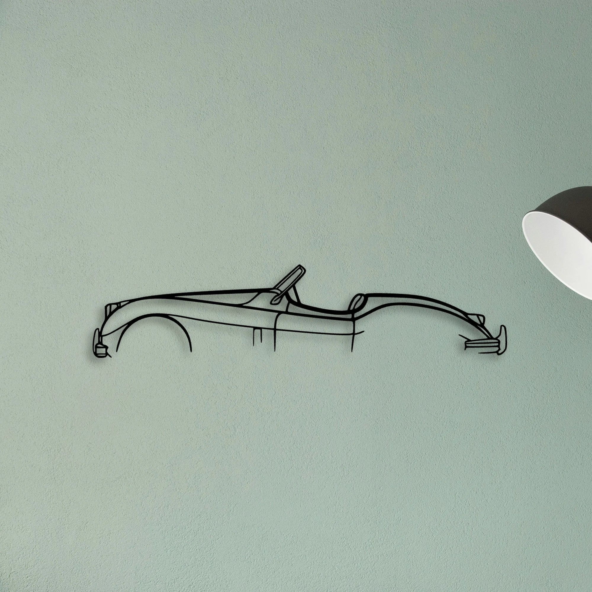 XK 140 Convertible Classic Silhouette Metal Wall Art - Tinvibe