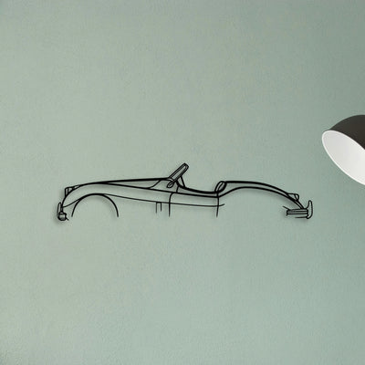 XK 140 Convertible Classic Silhouette Metal Wall Art - Tinvibe