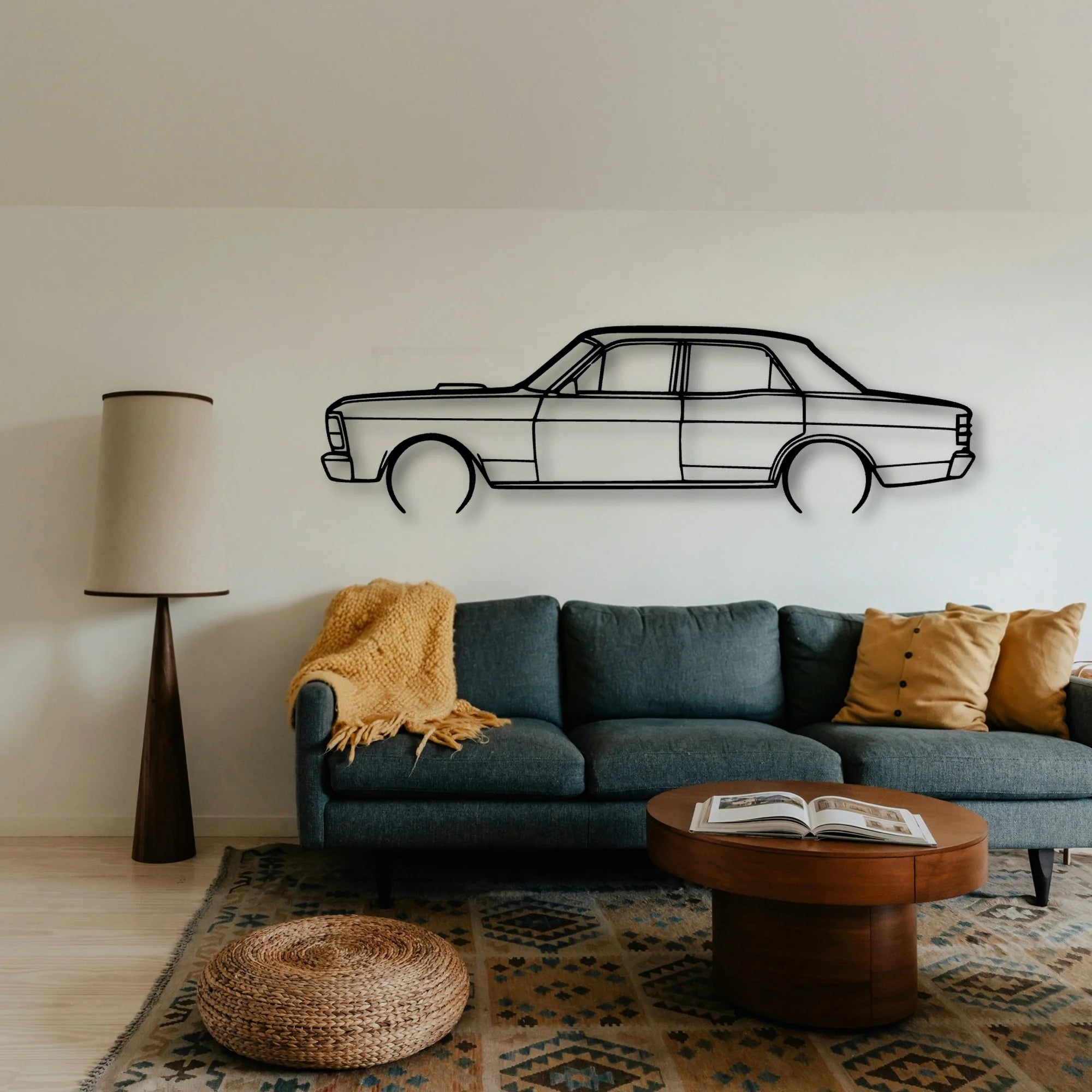 XY GT 1971 Classic Silhouette Metal Wall Art - Tinvibe