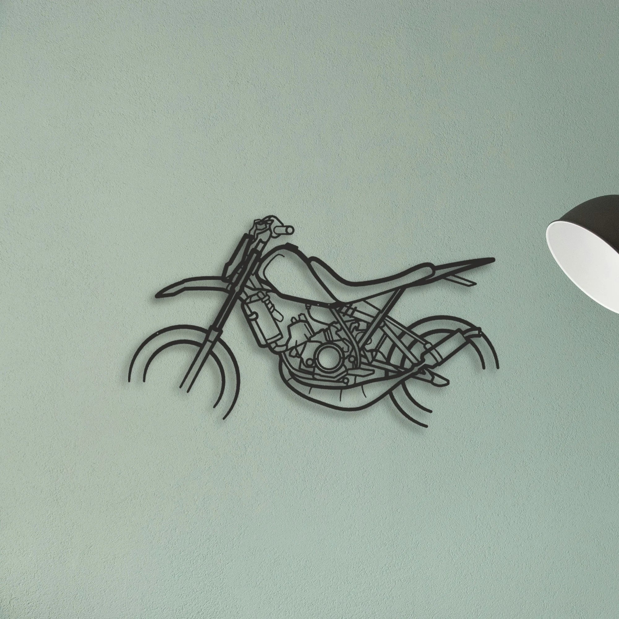 Yamaha DT50 Classic Motorcycle Silhouette Metal Wall Art - Tinvibe